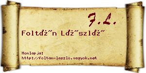 Foltán László névjegykártya
