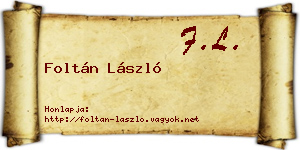 Foltán László névjegykártya